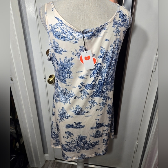 Cider Toile de Jouy Ruched Mini Dress NWT Sz 0xl - Picture 4 of 10